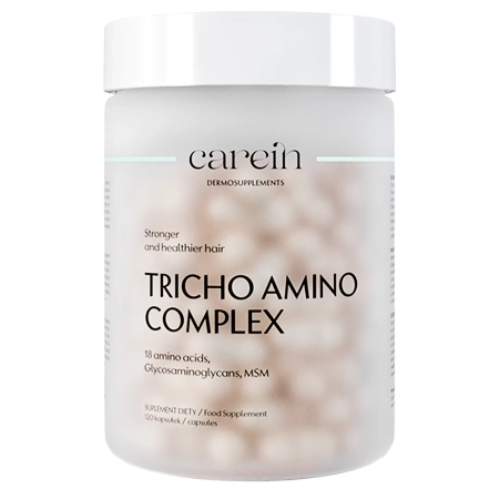 Carein - Tricho Amino Complex - Étrend-kiegészítő - Gyenge, Törékeny Haj Megerősítésére - 120 kapszula