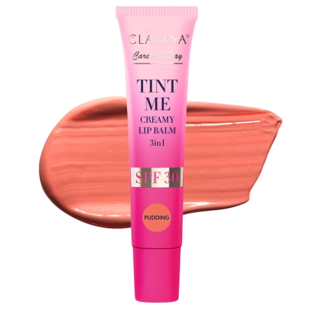 Claresa - Tint Me Creamy Lip Balm 3in1 SPF 30 - Színezett Ajakbalzsam SPF30 UV-szűrővel - Pudding - 12 ml