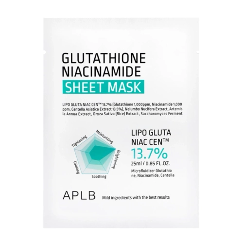 APLB - Glutation Niacinamide Sheet Mask - Világosító Fátyolmaszk - 1db/25ml