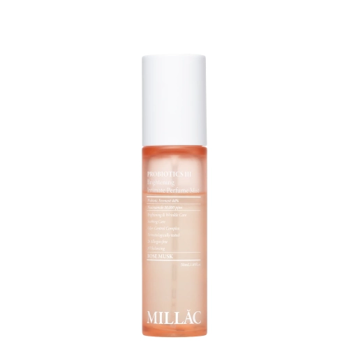 MILLAC - Probiotics III Brightening Intimate Perfume Mist - Probiotikus Illatosító Permet Intim Területekre - Rose Musk - 50ml