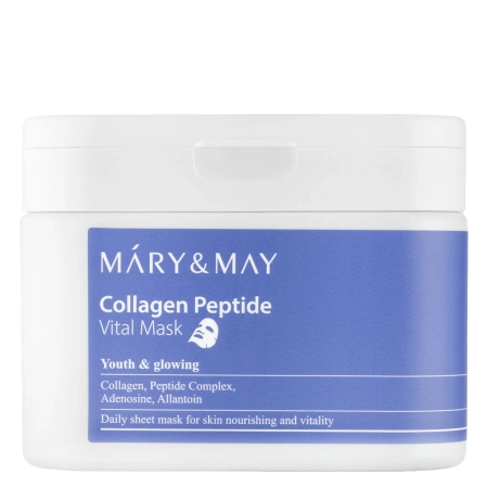 Mary&May - Collagen Peptide Vital Mask - Feszesítő Hatású Arcmaszk Szett - 30db