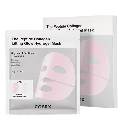 COSRX - Peptide Collagen Glow Hydrogel Mask - Peptiddel és Kollagénnel dúsított Hidrogél Maszk Készlet - 34g x 3db