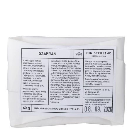 Ministerstwo Dobrego Mydła - Fürdőgolyó - Sáfrány - 60g