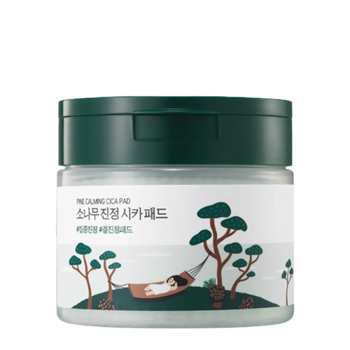 Round Lab - Pine Calming Cica Pad - Bőrsimító és -nyugtató Arckorongok - 50db.