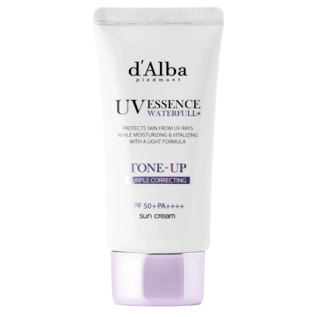 d'Alba - Waterfull Tone-Up Sun Cream SPF50+ PA++++ - Lila - Színezett Arckrém UV-szűrőkkel - 50ml