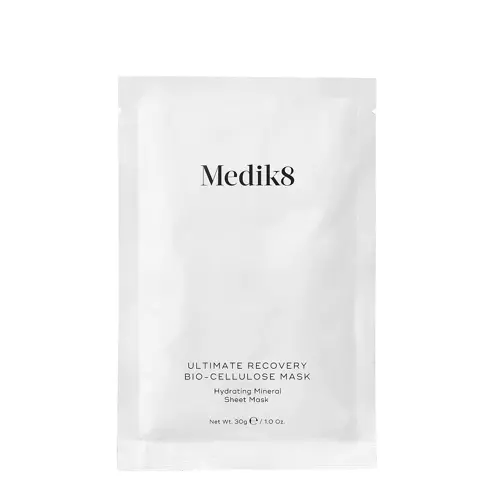 Medik8 - Ultimate Recovery Bio-Cellulose Mask - Hydrating Mineral Sheet Mask - Regeneráló és Nyugtató Arcmaszk Hialuronsavval - 6 db