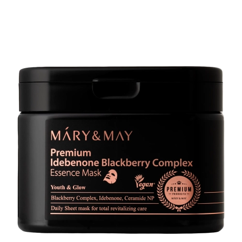 Mary&May - Premium Idebenon Blackberry Complex Essence Mask - Arcmaszk Készlet - 20db.