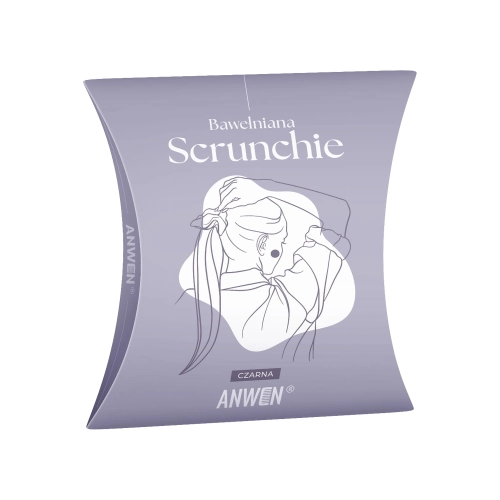 Anwen - Pamut Scrunchie - Fekete Hajgumi