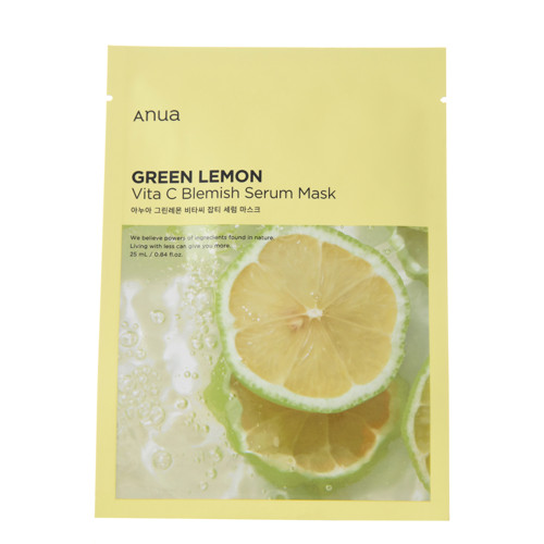 Anua - Green Lemon Vita C Blemish Serum Mask - Ragyogtató Fátyolmaszk - 1db/25ml