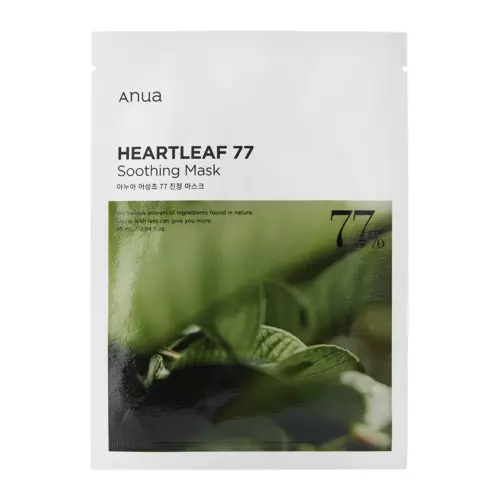 Anua - Heartleaf 77% Soothing Sheet Mask - Hidratáló és Nyugtató Maszk 77% Ezüst Szirtőr Kivonattal -1db/25ml 