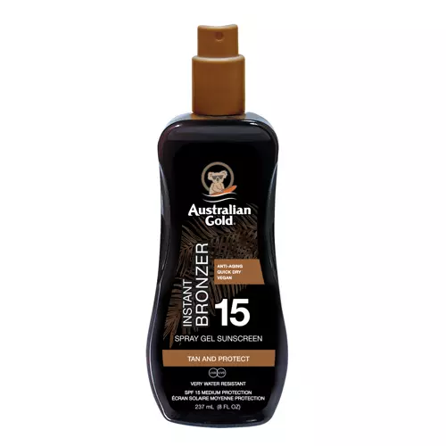 Australian Gold - Spray Gel with Bronzer SPF15 - Napvédő Gél Sprayben Természetes Bronzosítóval - 100ml