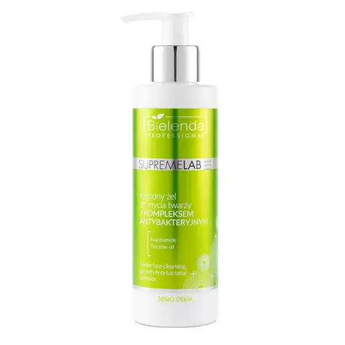 Bielenda Professional - Supremelab - Sebio Derm - Gentle Face-Cleansing Gel with Anti-Bacterial Complex - Kíméletes Arctisztító Gél Antibakteriális Komplexszel - 190g