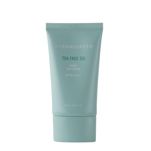 Bring Green - Tea Tree Cica Fresh Sun Cream SPF 50+ PA++++ - Bőrnyugtató Arckrém UV-szűrőkkel - 50ml 