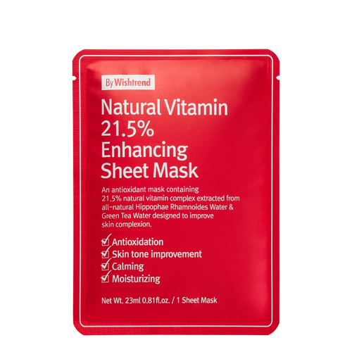 By Wishtrend - Natural Vitamin C21 5% Enhancing Sheet Mask - C-vitamin Fátyolmaszk - 1db/23ml
