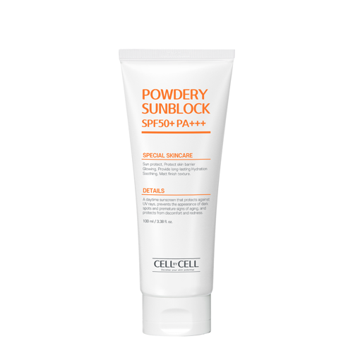 Cell by Cell - Powdery Sun Block Cream SPF50+ PA+++ - Púderes Kivitelű Fényvédő Krém - 100ml