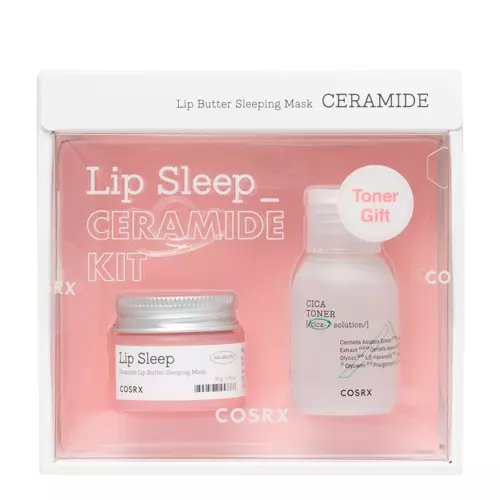 Cosrx - Lip Sleep Ceramide Kit - Készlet: Ceramid Ajakmaszk és Nyugtató Tonik Érzékeny Bőrre - 20g / 30ml