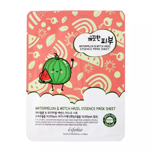 Esfolio - Pure Skin Watermelon & Witch Hazel Essence Mask Sheet - Fátyolmaszk - 25ml