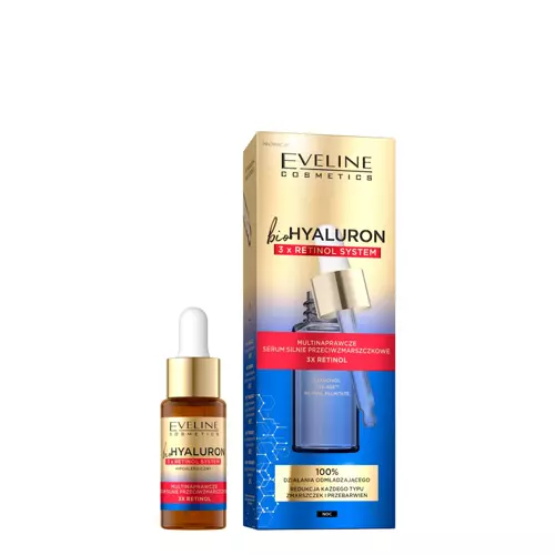 Eveline Cosmetics - BioHyaluron 3x Retinol System - Intenzíven Ránctalanító és Javító Szérum - 18ml 