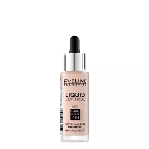 Eveline Cosmetics - Liquid Control HD Mattifying Drops Foundation - Mattító Alapozó - 005 Ivory - 32ml