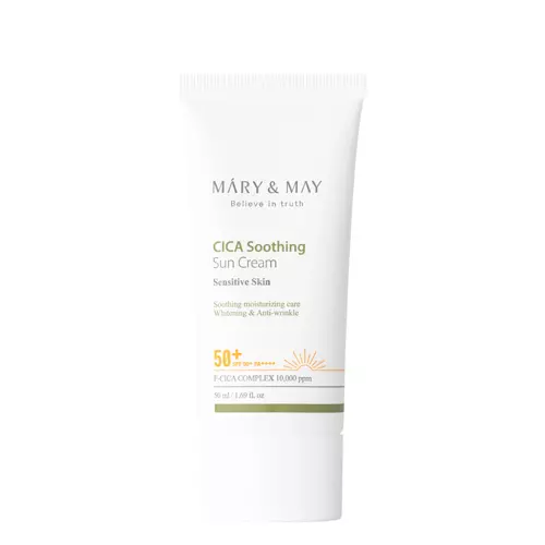 Mary&May - Cica Soothing Sun Cream SPF50+/PA++++ - Nyugtató és Hidratáló Fényvédő Krém - 50ml