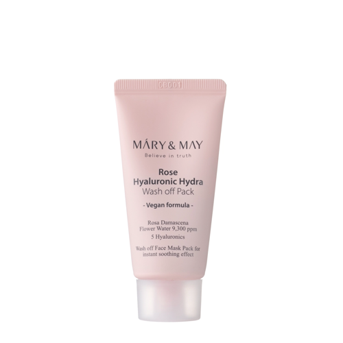 Mary&May - Rose Hyaluronic Hydra Wash off Pack - Krémes Arcmaszk Fehér Agyaggal - 30g