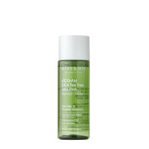 Mary&May - Vegán CICA Tea Tree AHA PHA Toner - Vegán Toner Savakkal - 30ml