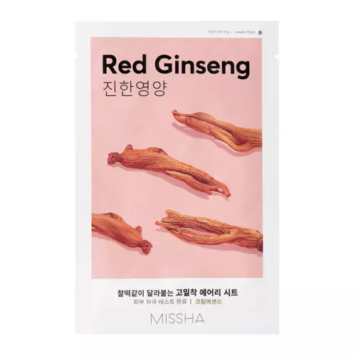 Missha - Airy Fit Sheet Mask - Red Ginseng - Tápláló Fátyolmaszk - 19g
