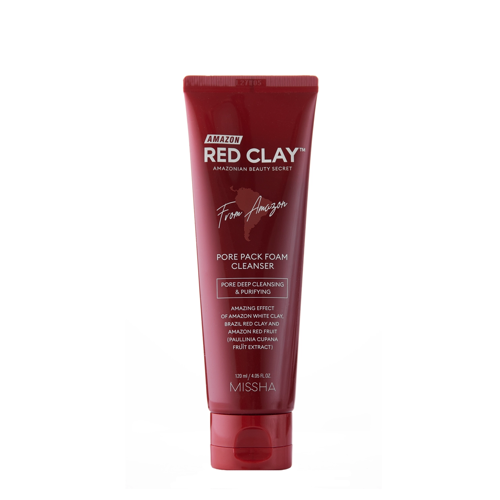 Missha - Amazon Red Clay™ Pore Pack Foam Cleanser - Arctisztító Hab - 120ml