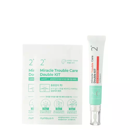 Numbuzin - No.2 - Miracle Trouble Care Double Kit - Imperfection Control Kit - A tökéletlenség elleni ampulla és a kolloid tapasz kombinációja - 20ml + 30db