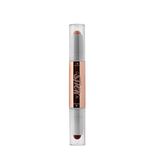 O.TWO.O - Glow Lift Light Shadow Contour Stick - Krémes Állagú Kontúrozó Duó Stift - 02 Natural+Warm Brown - 3.2g