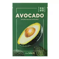 The SAEM - Natural Avocado Mask Sheet - Avokádó Fátyolmaszk - 21 ml