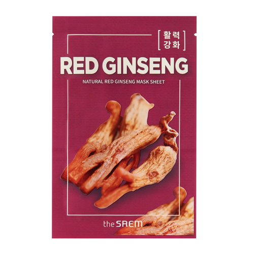 The Saem - Natural Mask Sheet Red Ginseng - Fátyolmaszk Ginzenggel - 21ml