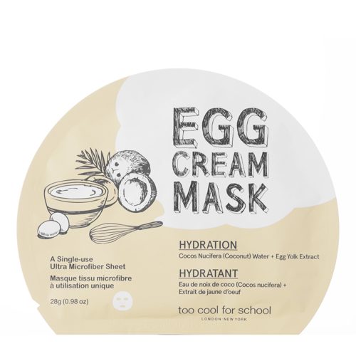 Too Cool for School - Egg Cream Mask Hydration - Hidratáló Fátyolmaszk - 1db/28ml