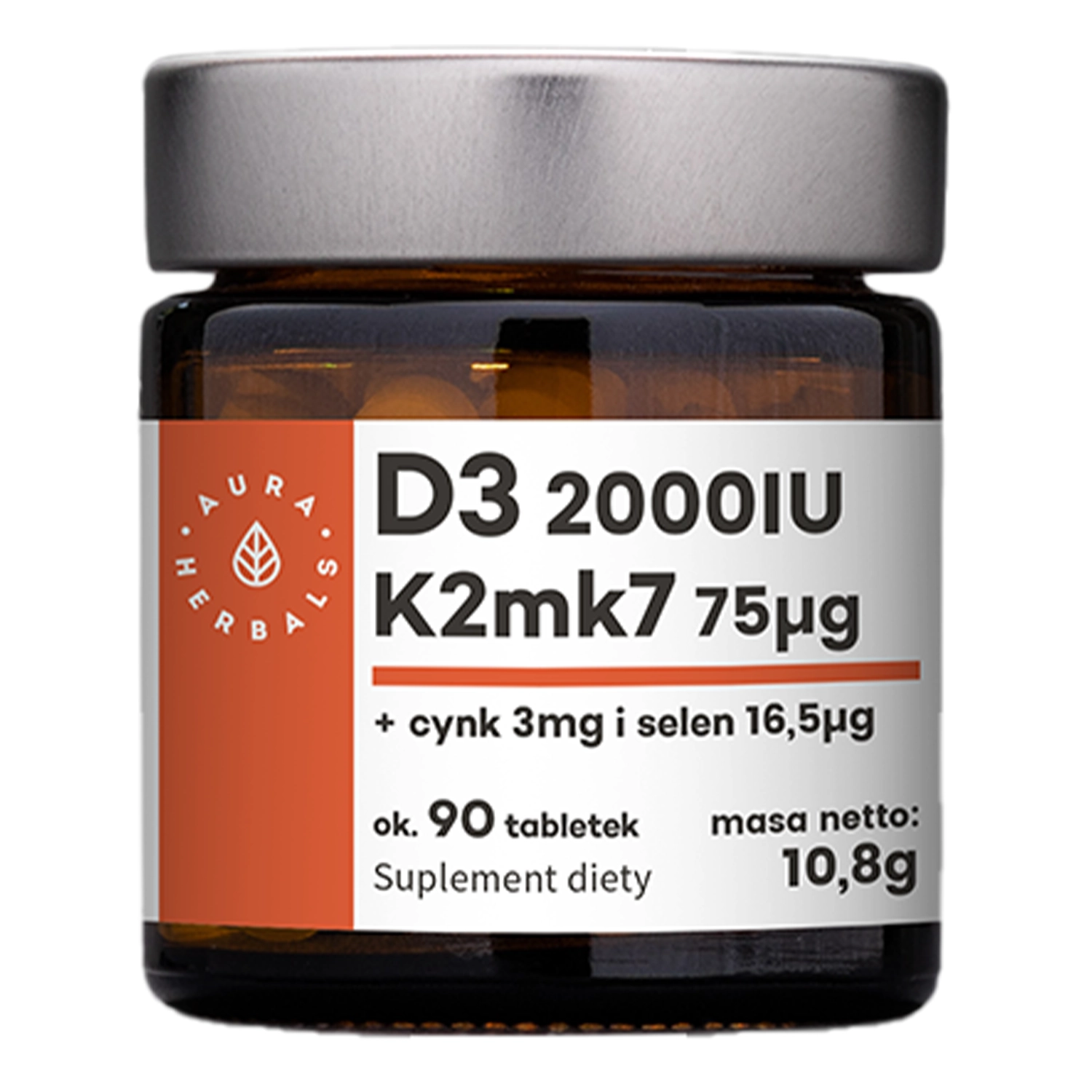 Aura Herbals - D3 vitamin 2000 IU + K2 + Cink + Szelén - Tabletta - 90db