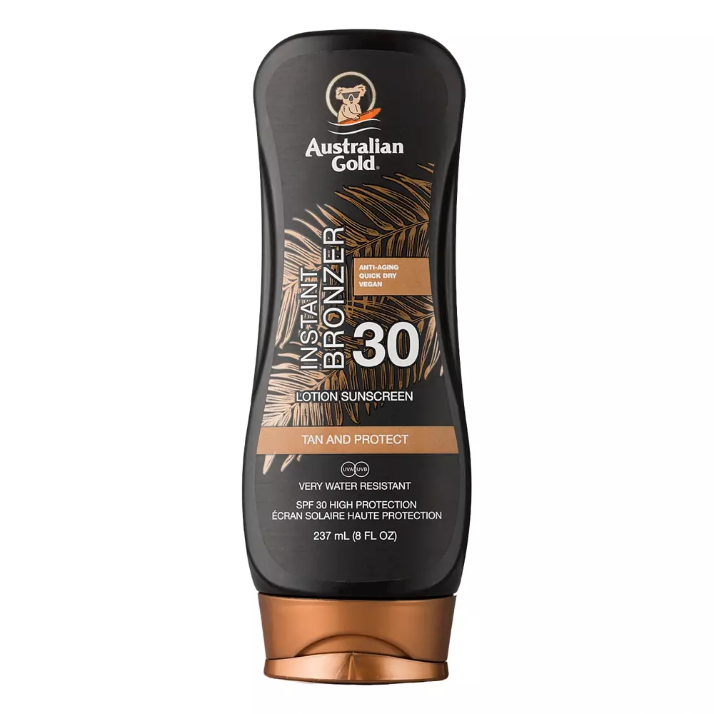 Australian Gold - Lotion with Bronzer SPF30 - Fényvédő Krém Természetes Bronzosítóval - 237ml