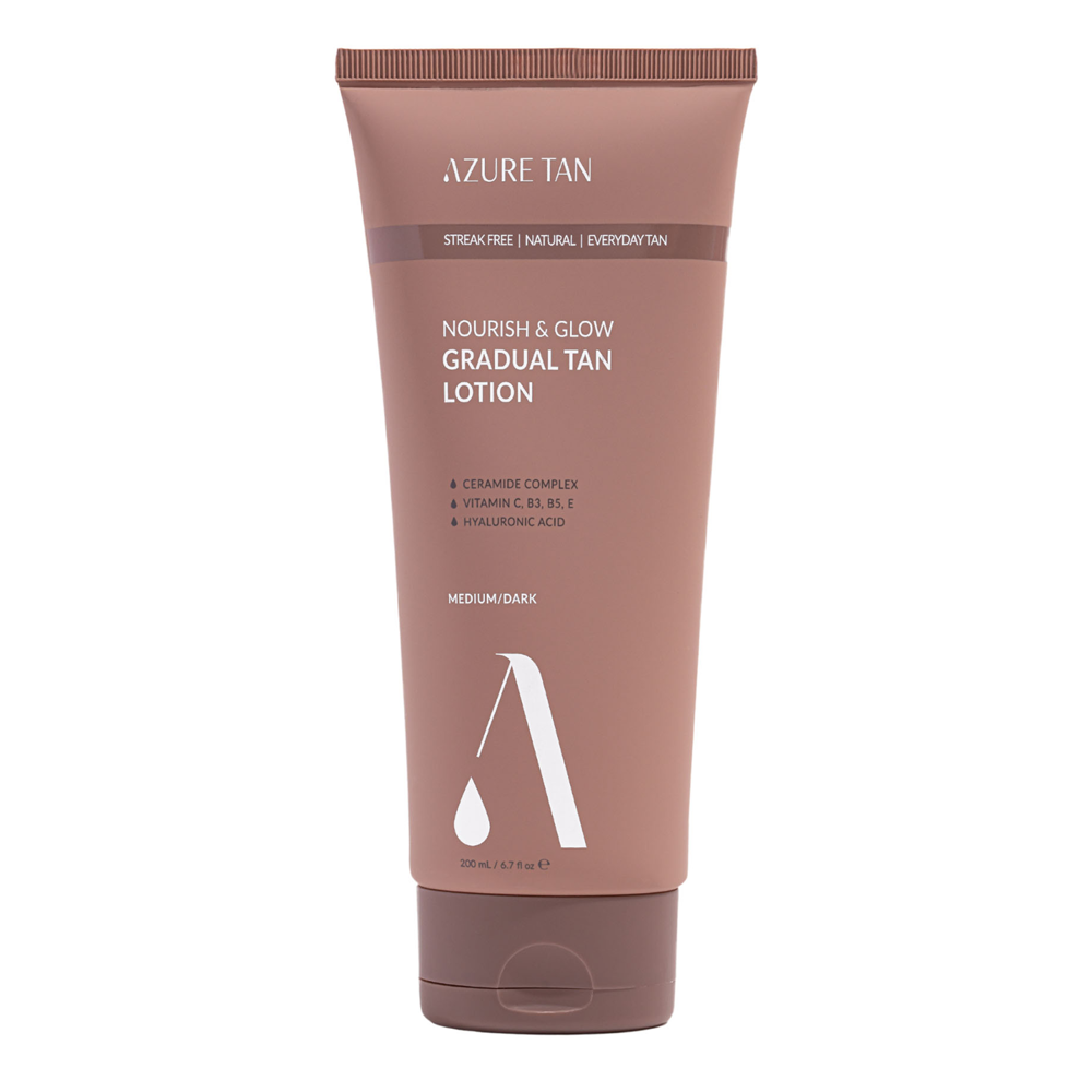 Azure Tan - Nourish & Glow Gradual Tan Lotion - Fokozatosan Barnító Testbalzsam - Medium/Dark - 200ml