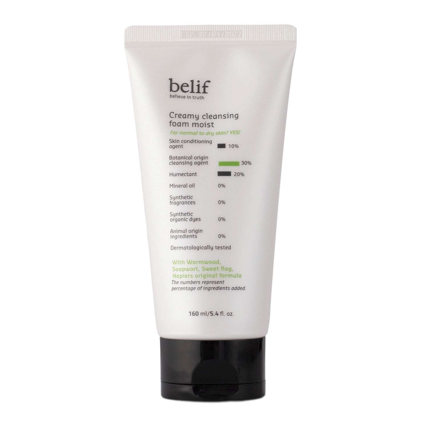 Belif - Creamy Cleansing Foam Moist - Krémes Arctisztító Hab - 160ml