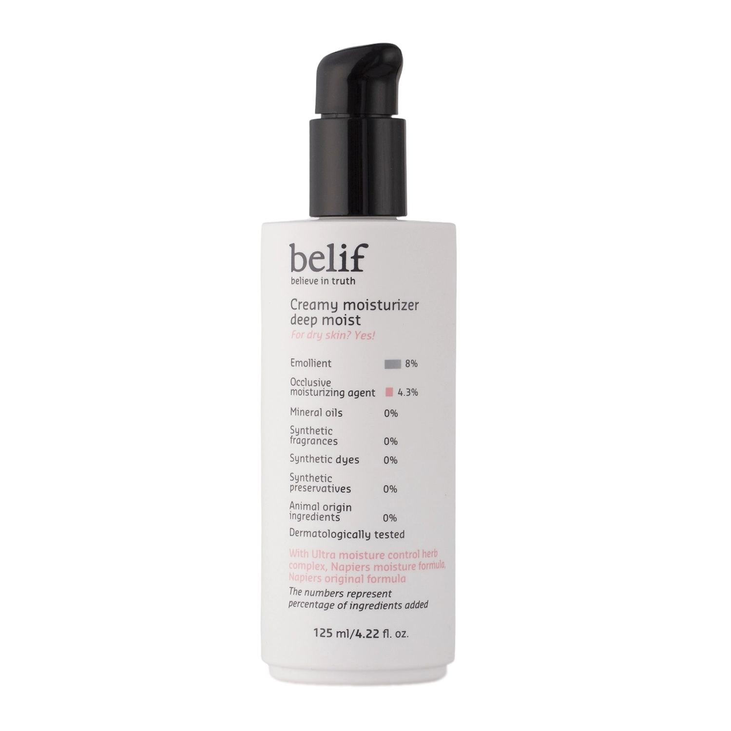 Belif - Creamy Moisturizer Deep Moist - Intenzív Hidratáló Arc- és Dekoltázs Krém - 125ml