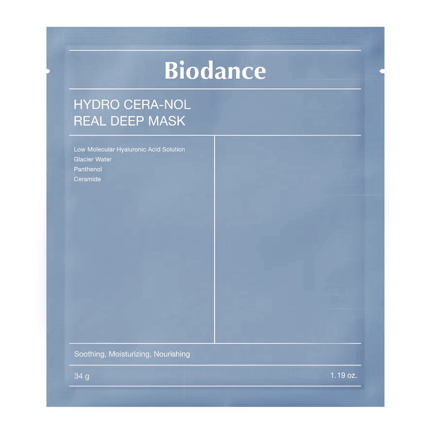 Biodance - Hydro Cera-nol Real Deep Mask - Hidratáló Arcmaszk Kollagénnel - 1db/34g