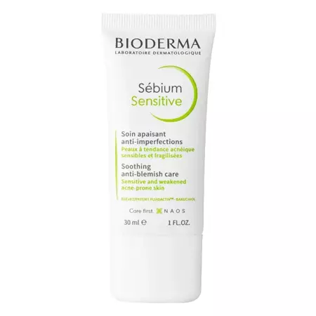 Bioderma - Sebium Sensitive - Nyugtató Krém Aknés Bőrre - 30ml 
