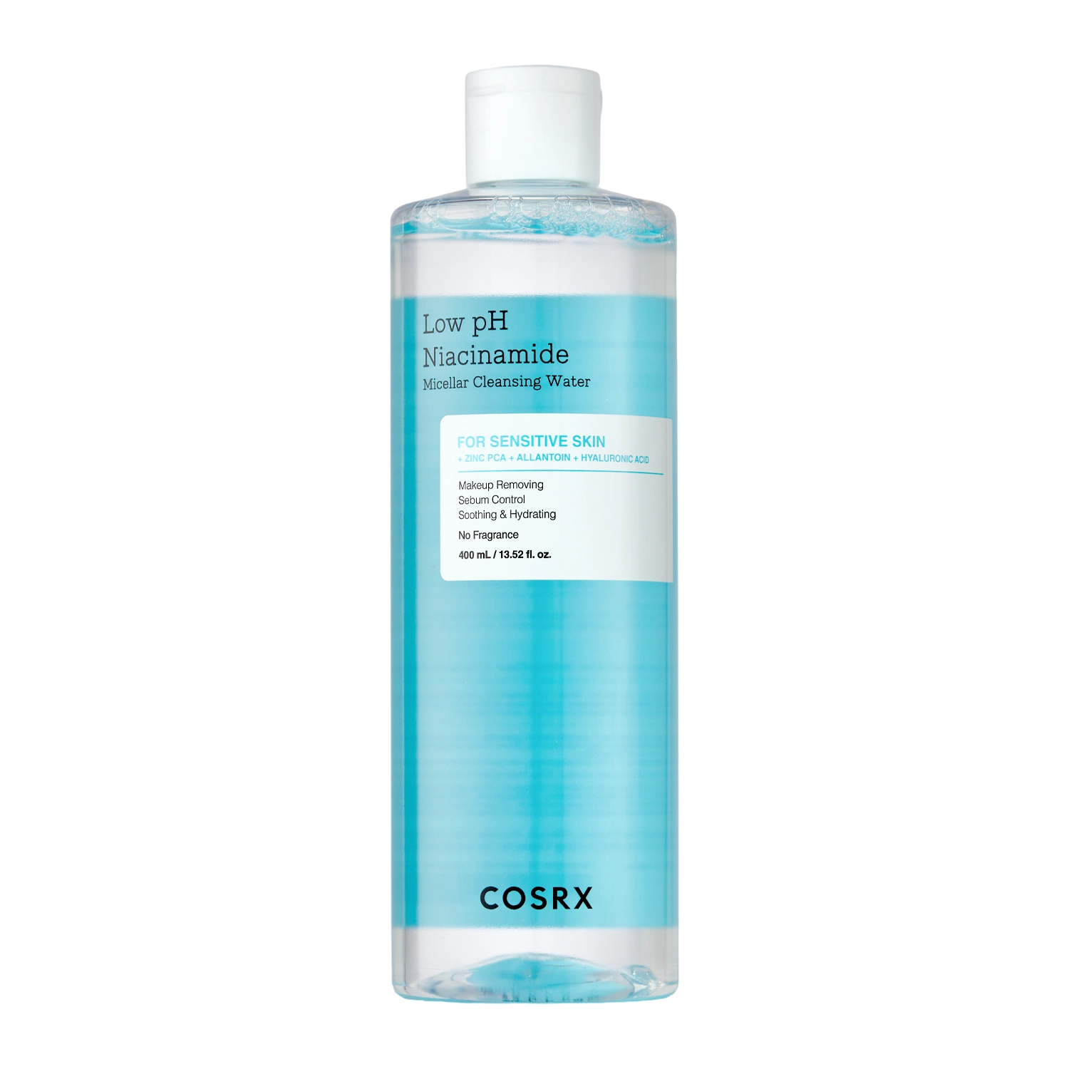 COSRX - Low pH Niacinamide Cleansing Water - Alacsony pH-értékű Niacinamid Micellás Víz - 400ml