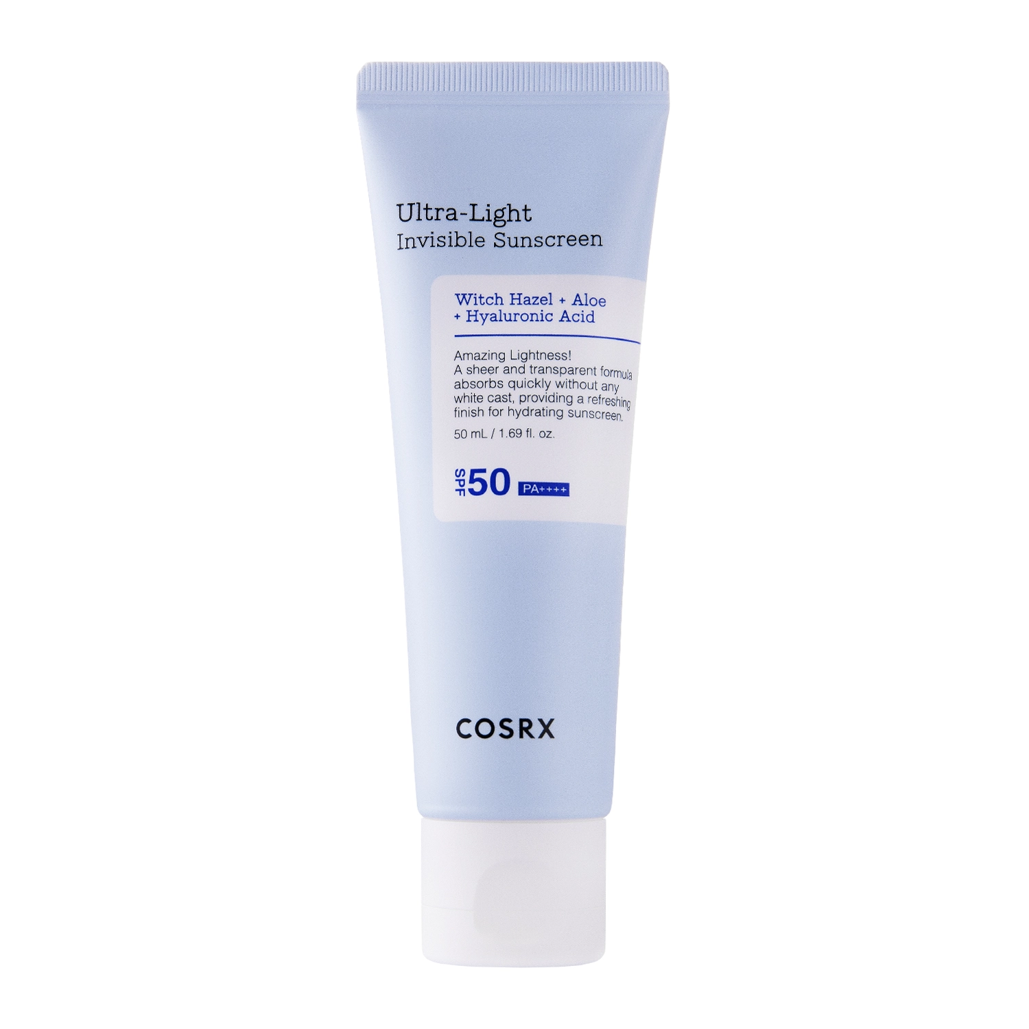 COSRX - Ultra - Light Invisible Sunscreen SPF50+/PA++++ - Könnyű Hidratáló Fényvédő Krém - 50ml