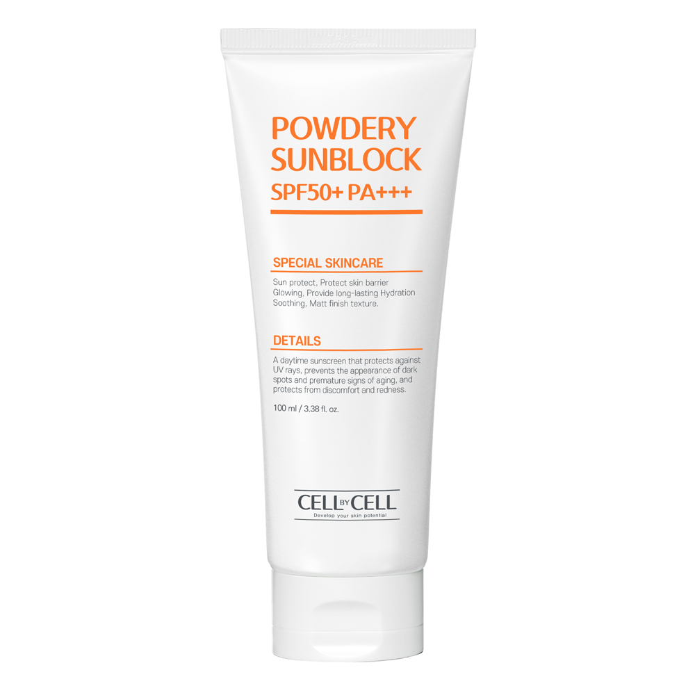 Cell by Cell - Powdery Sun Block Cream SPF50+ PA+++ - Púderes Kivitelű Fényvédő Krém - 100ml