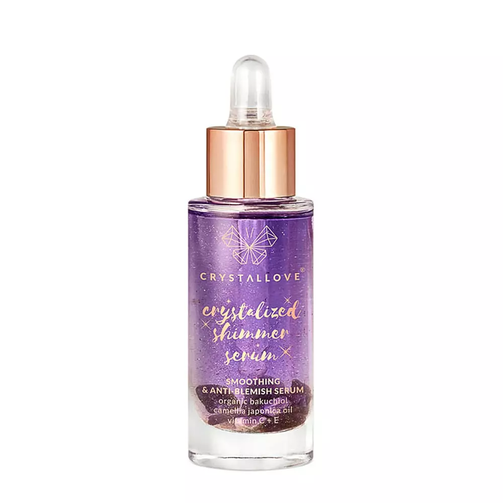 Crystallove - Amethyst Shimmer Serum - Arcszérum Ametiszttel és Bakuchiollal - 30ml