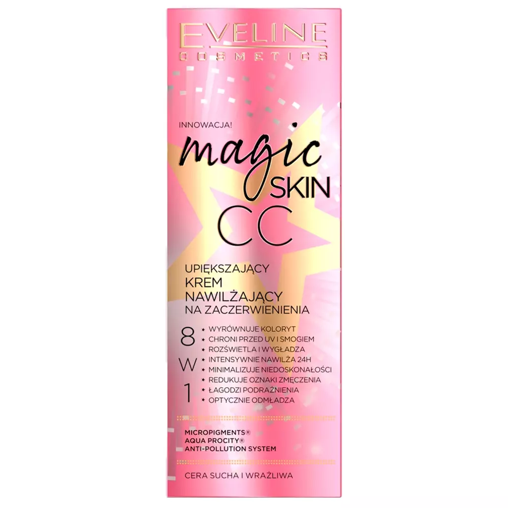 Eveline Cosmetics - Magic Skin CC - Szépítő Hidratáló Krém Kipirosodásra 8 az 1-ben - 50ml