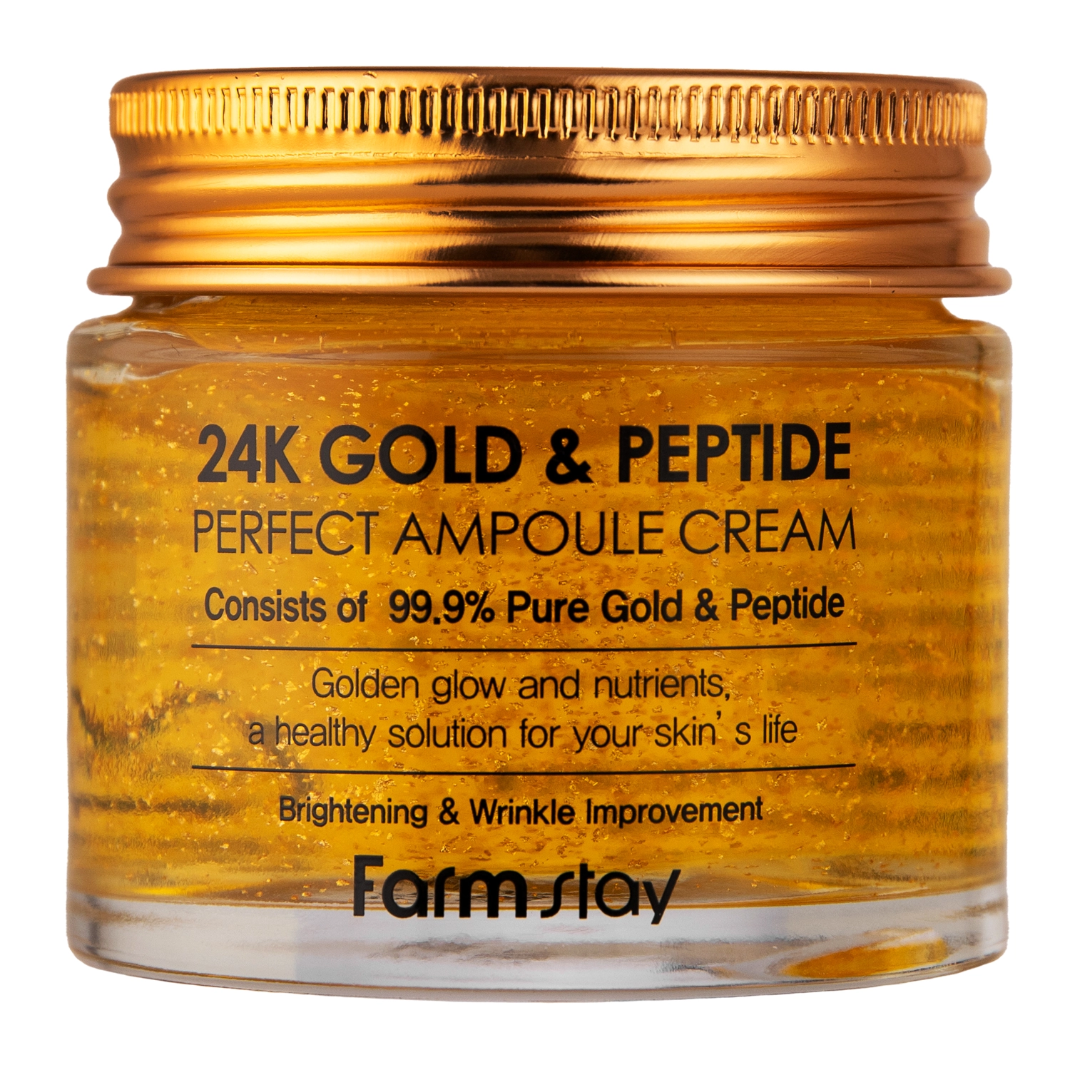 Farmstay - 24K Gold & Peptide Perfect Ampoule Cream - Krémes Arcampulla Peptidekkel - 80ml