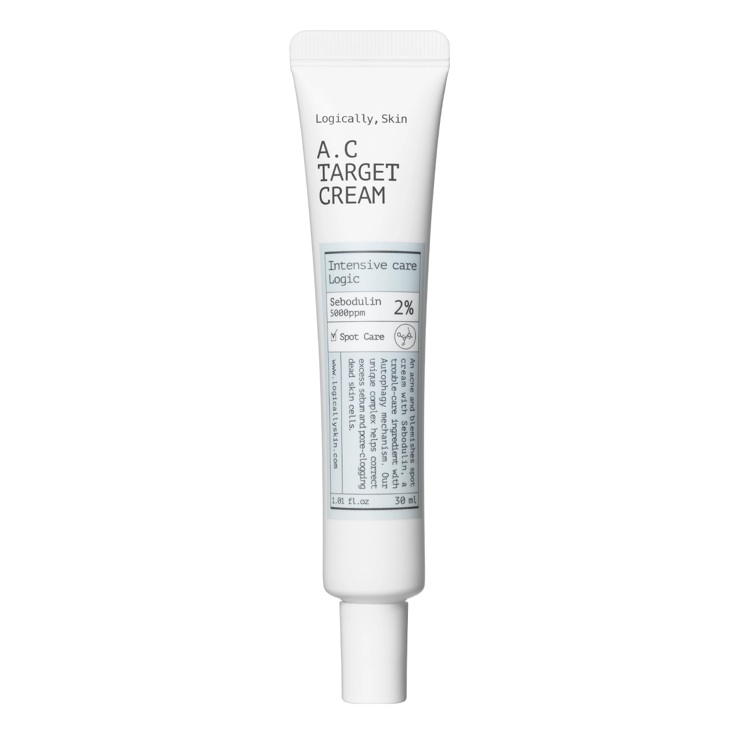 Logically, Skin - A.C Target Cream - Bőrnyugtató Spot Krém Tökéletlenségek Ellen - 30ml