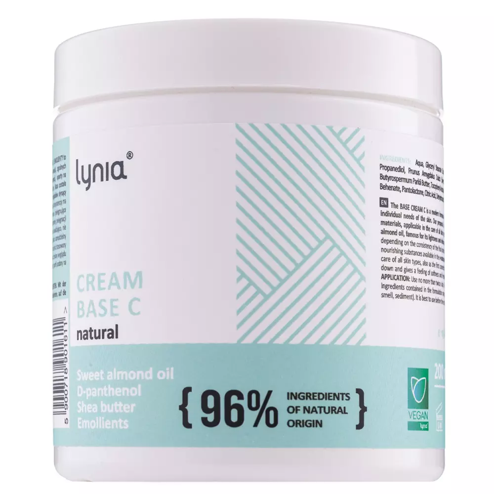 Lynia - Cream Base C Natural - Könnyed Hidratáló Alapkrém B5- és E-vitaminnal - 200ml