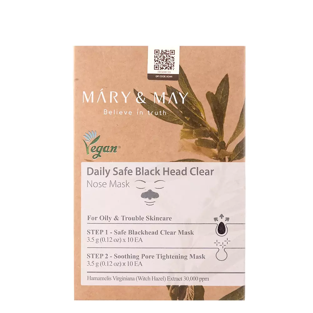 Mary&May - Daily Safe Black Head Clear Nose Mask - Pórustisztító Orrtapasz Készlet - 10db