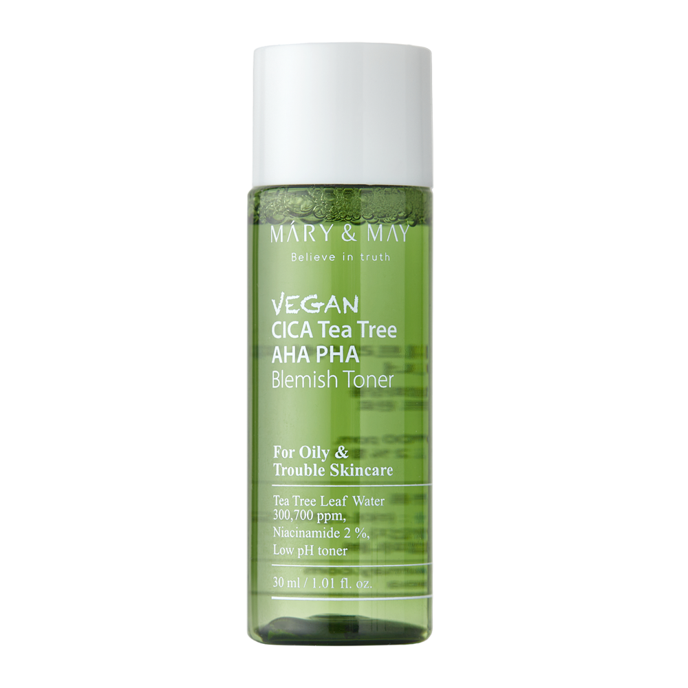 Mary&May - Vegán CICA Tea Tree AHA PHA Toner - Vegán Toner Savakkal - 30ml